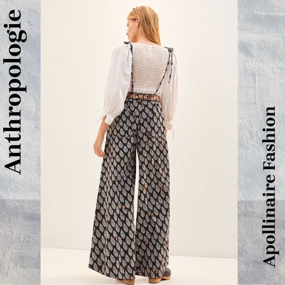 ANTHROPOLOGIE EMBROIDERED JUMPSUIT IN BLACK MOTIF SIZE 10 NEW - Picture 4 of 8